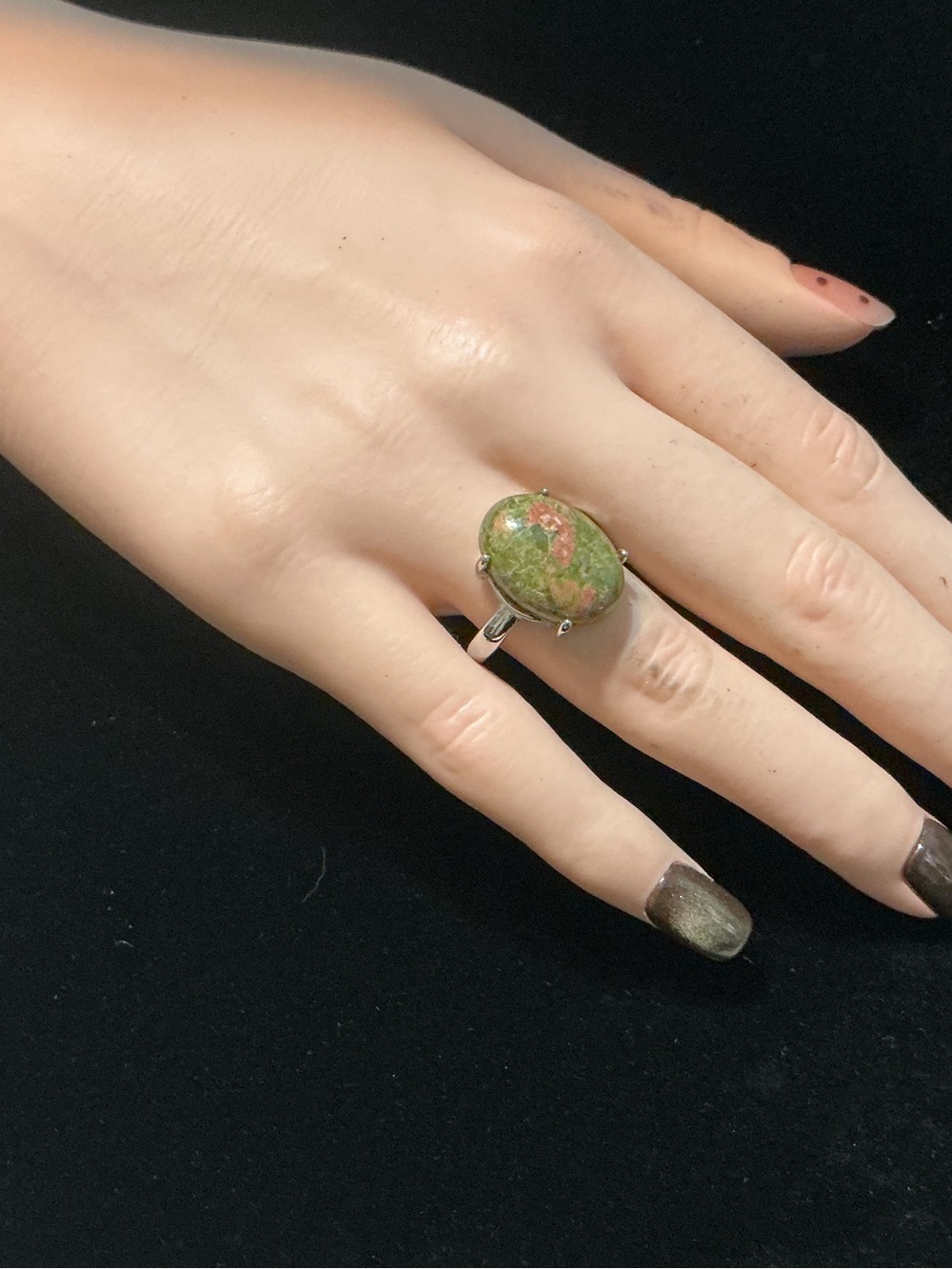 Adjust. Unakite ring